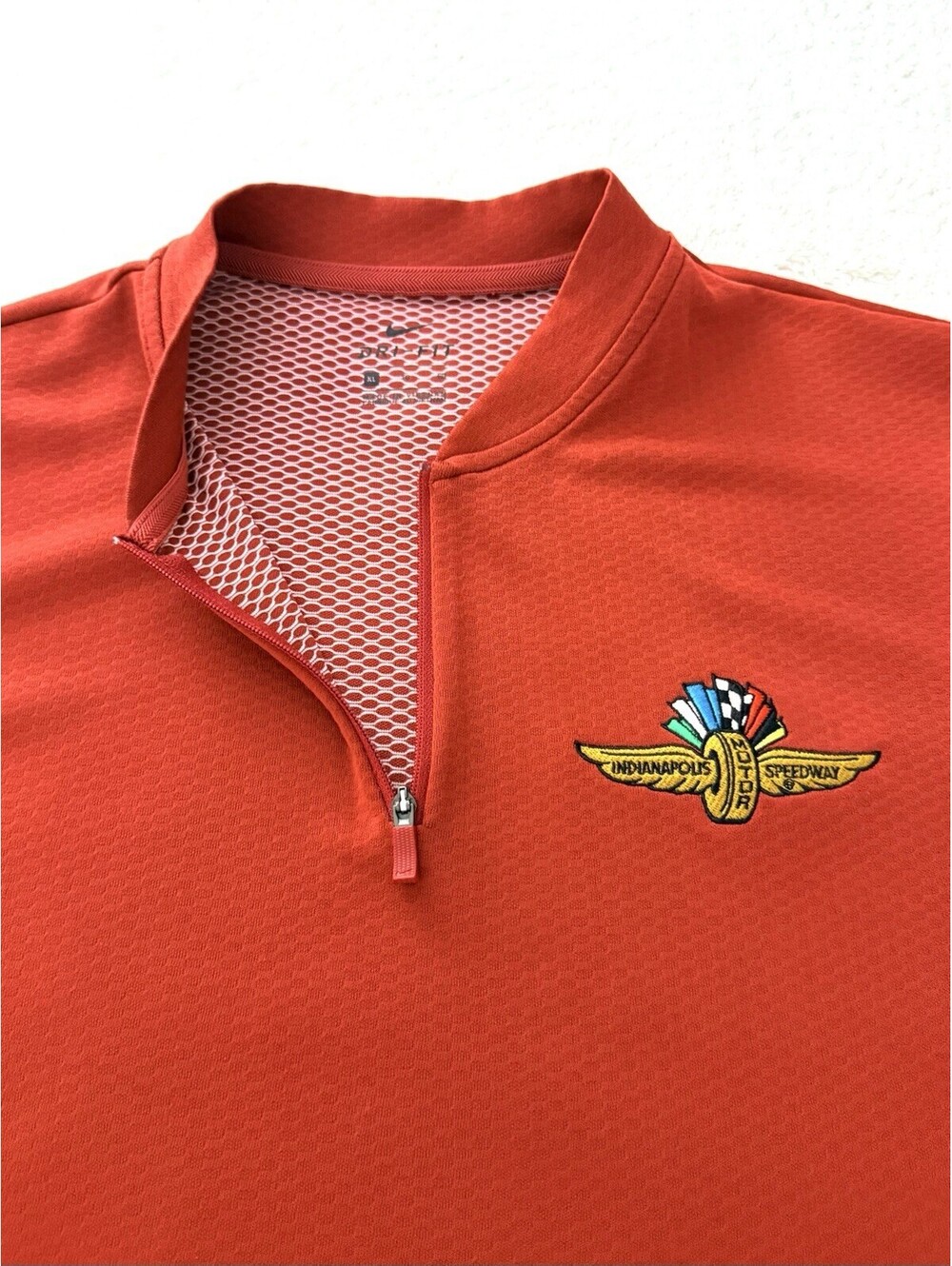 Nike Dri-FIT Indianapolis Motor Speedway 500 Men’s XL Red 1/4 Zip Shirt - Picture 3 of 9